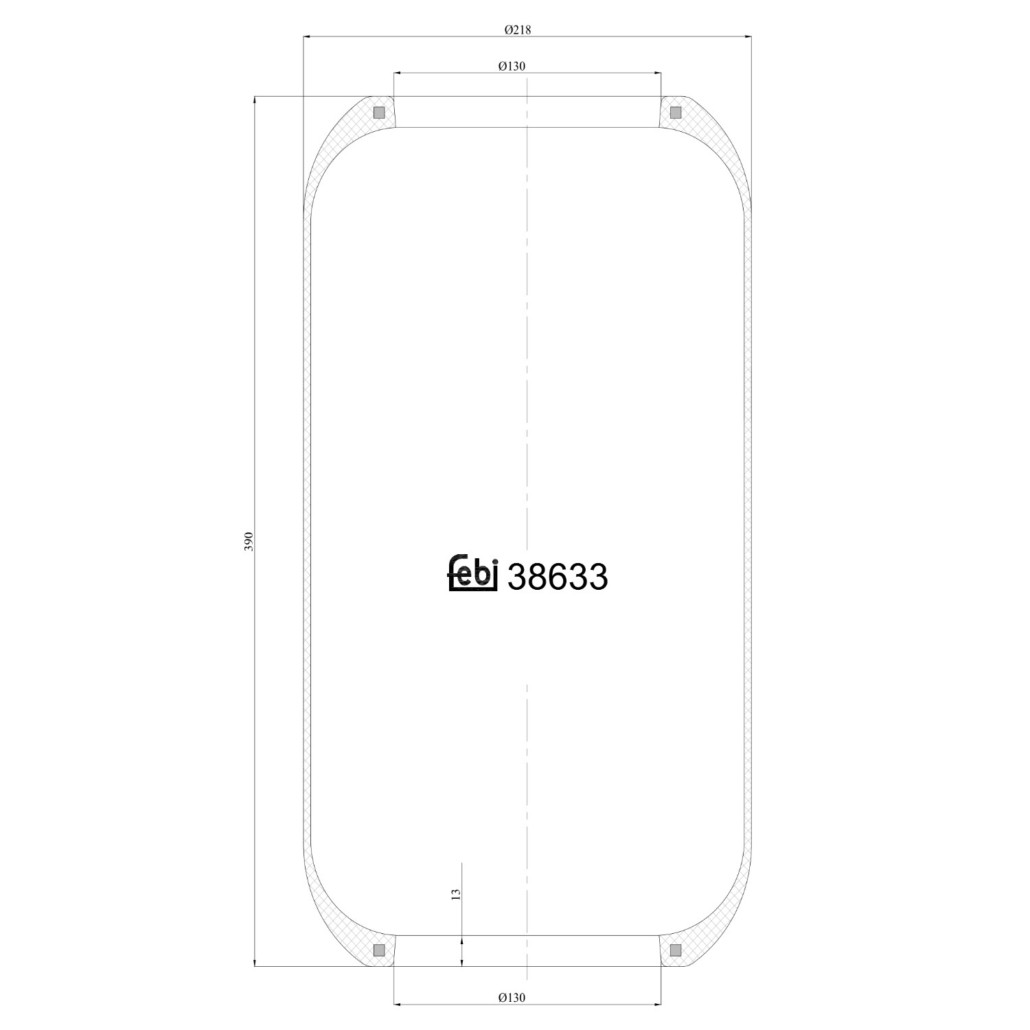 Coxim pneumático (suspensão de lâminas pneumática) do eixo 4714019 Iveco